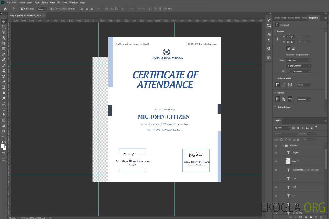 Modèle de certificat de fréquentation aux États-Unis au format Word et PDF template Modèle de certificat de fréquentation aux États-Unis au format Word et PDF template